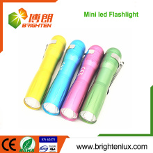 Factory Bulk Sale 1*AA Cell Powered Metal Material 0.5w led Mini Small Pocket Torch Light with Clip